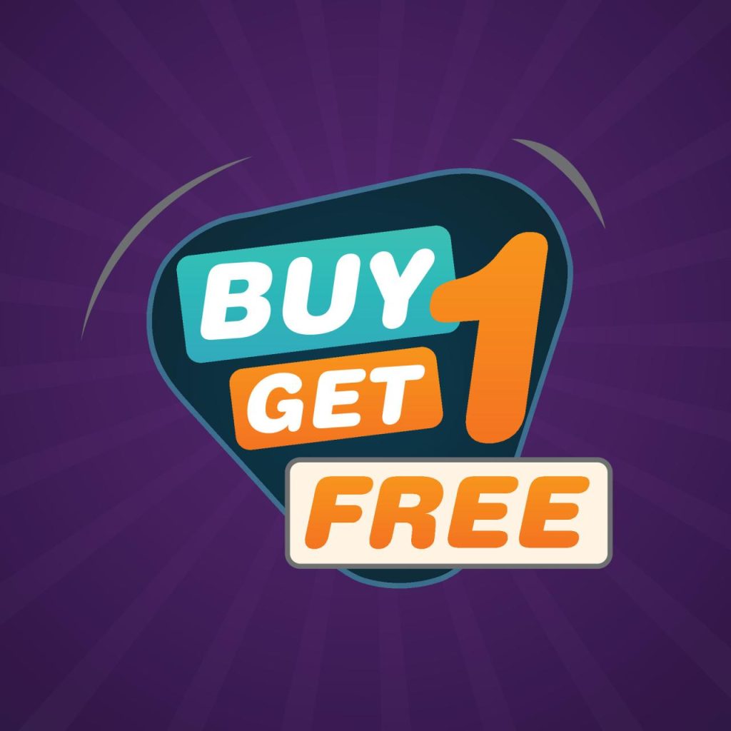 Buy 1 get 1 free sale banner vector illustration 27793636 Vector Art at ...