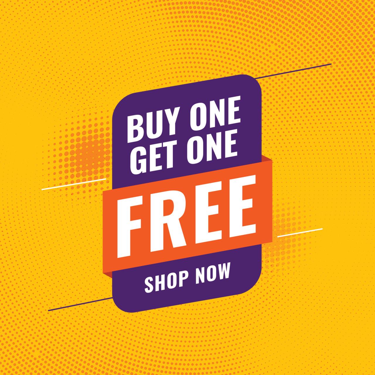 Buy 1 Get 1 Sale Yellow Vector Banner 16743562 Vector Art at Vecteezy