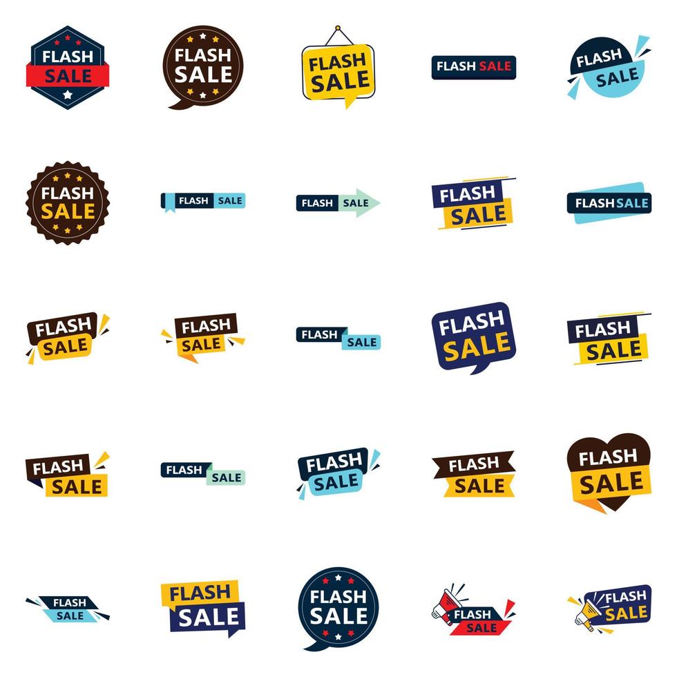 Flash Sale Vector Pack 25 High Impact Designs for Graphic Designers ...