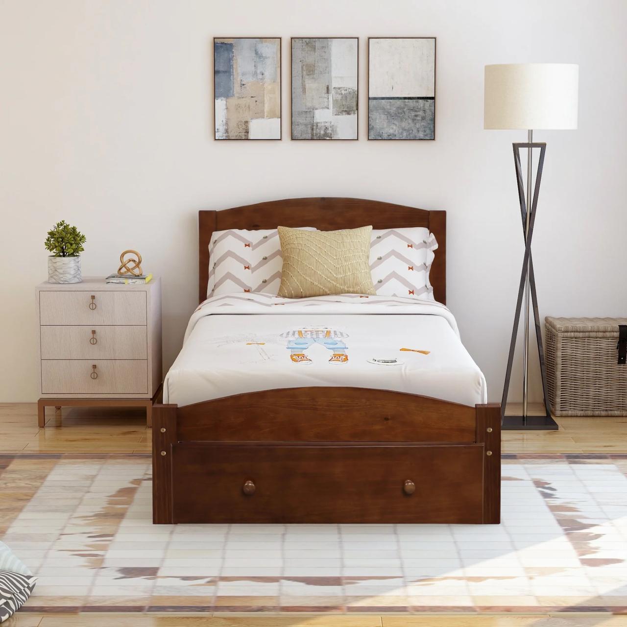 Twin bed frame with storage