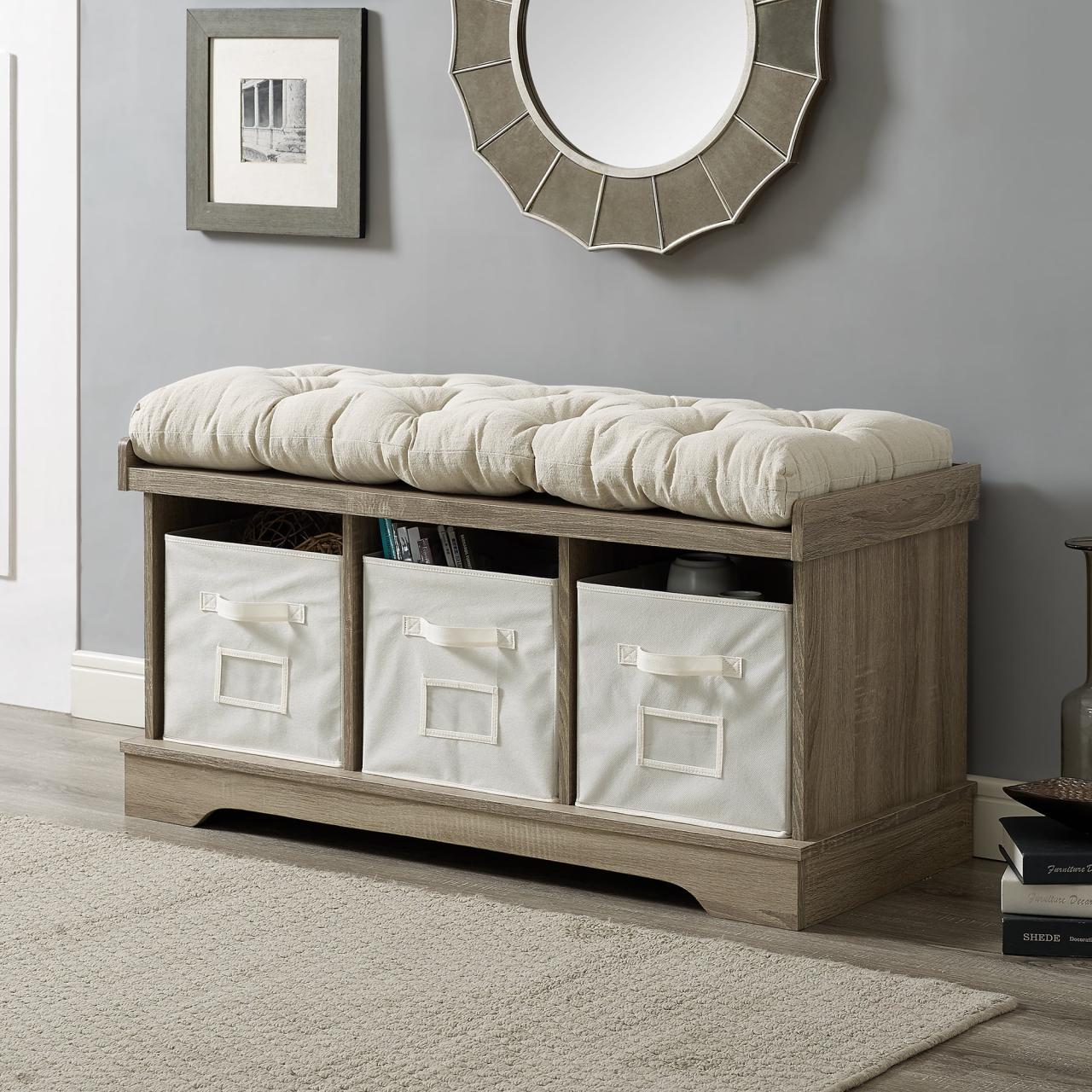 Entryway bench with storage