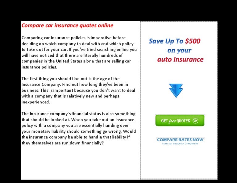 Online compare car insurance- Cheap car insurance-Comparison car ...