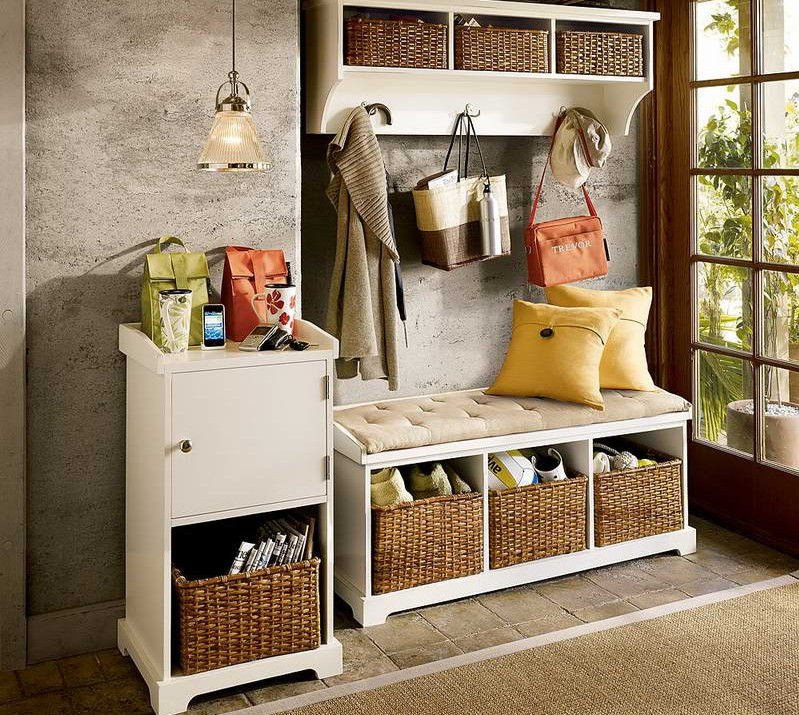Entryway bench with storage