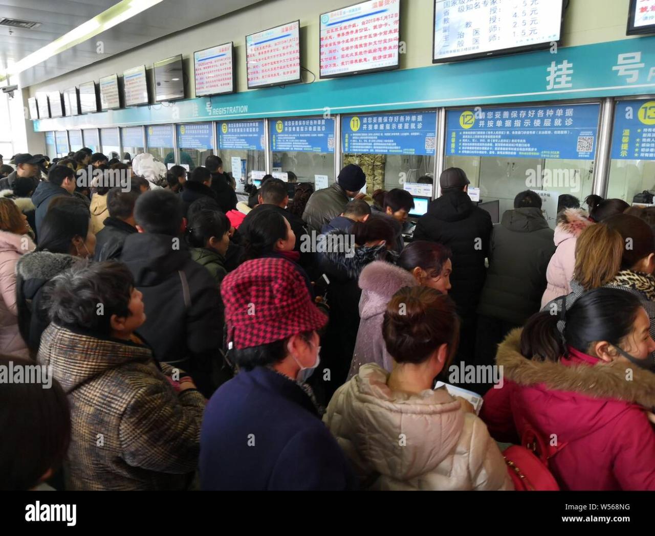Patients crowd the First Affiliated Hospital of Zhengzhou University in ...