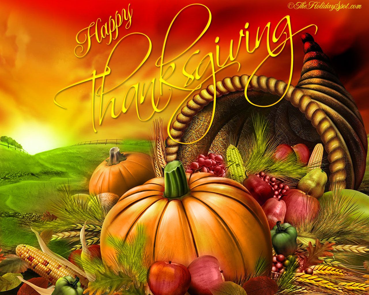 Happy Thanksgiving Day Pumpkin Turkey Feast Hd Wallpaper